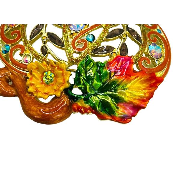 Kirks Folly Harvest Pumpkin Brooch Pin NO Enhancer Gold Tone Autumn Fall - Picture 6 of 9